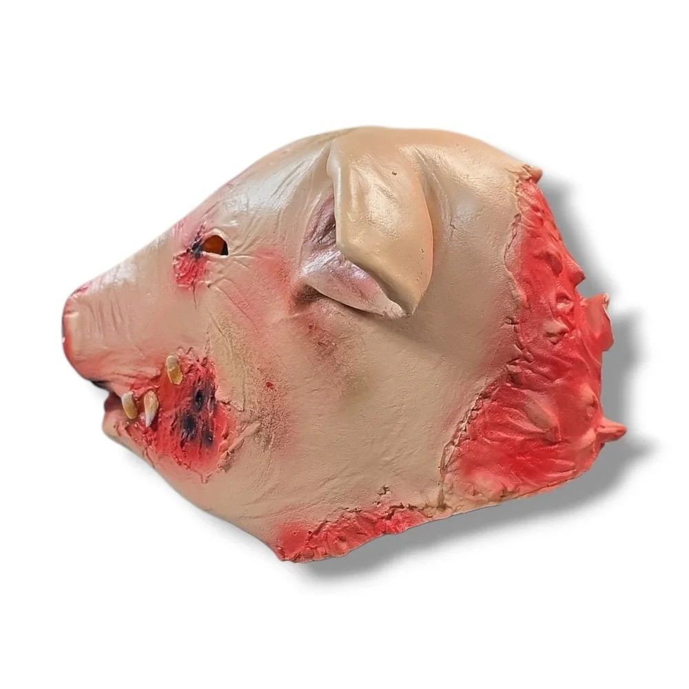 Latex Pig Adult Costume Mask Creepy Boar‎ Head Animal Horror Cosplay Party Prop